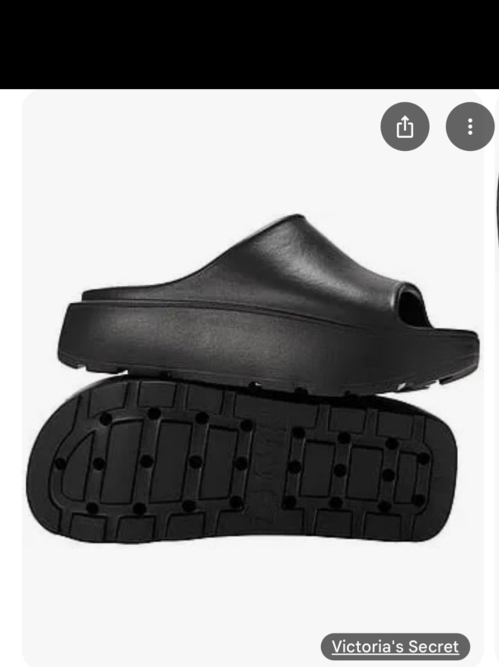 PINK Victoria's Secret Black Platform Slide Sandals